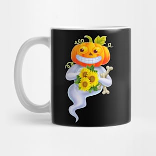 Halloween Costume Sunflower Funny Pumpkin Ghost Mug